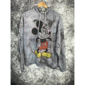 Disney Parks Mickey Mouse Spirit Hoodie Gray tie dye Pullover Adult Size Medium